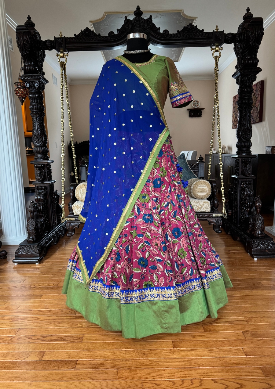 Rose Pink Kalamkari Lehenga Set